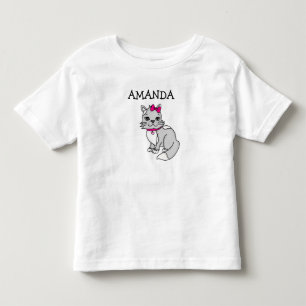 Personlig Little Girl's Grått Kitten med Bow to T Shirt