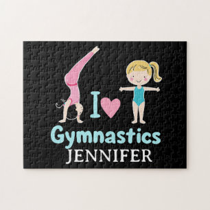 Personlig Little Gymnast Girl,I Kärlek Gymnastics Pussel