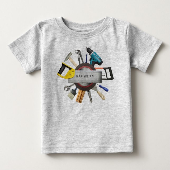 Personlig Little Handyman Verktyg Birthday Shirt T Shirt (Framsida)