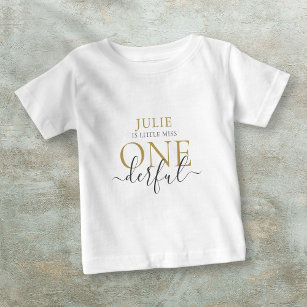 Personlig Little Miss ONEderful Baby T-Shirt