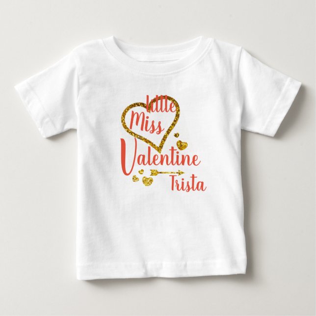 Personlig Little Miss Valentine Shirt T Shirt (Framsida)