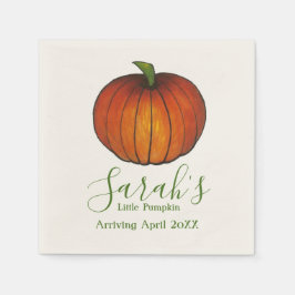 Personlig Little Orange Pumpkin Baby Shower Pappersservett