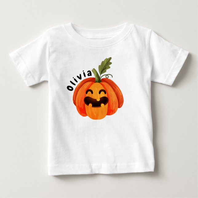 Personlig Little Pumpkin Halloween T Shirt (Framsida)
