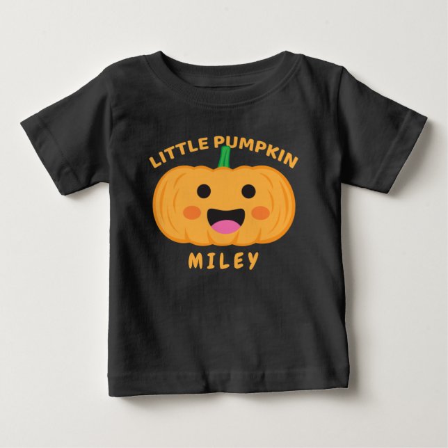 Personlig Little Pumpkin Halloween Thanksgiving T Shirt (Framsida)