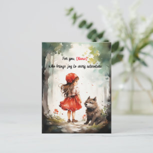 Personlig Little Red Riding Huva Cute Vykort