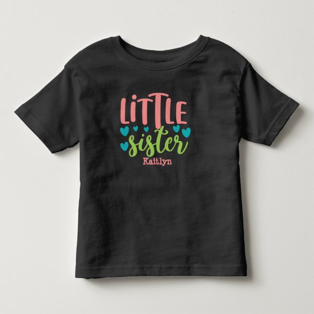 Personlig Little Sister T Shirt (Framsida)
