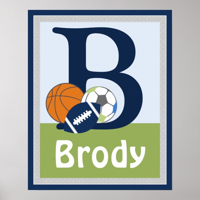 Personlig Little Sports Player Namn Poster (Framsidan)