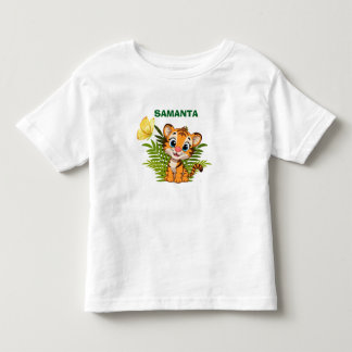 Personlig Little Tiger & Butterfly Toddler T-Shirt