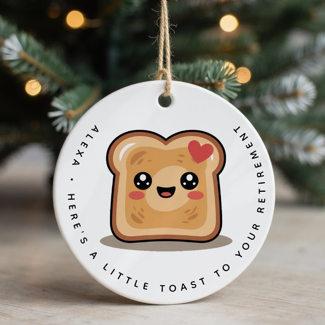 Personlig Little Toast to Your Pension Gift Julgransprydnad Keramik (Skapare uppladdad)