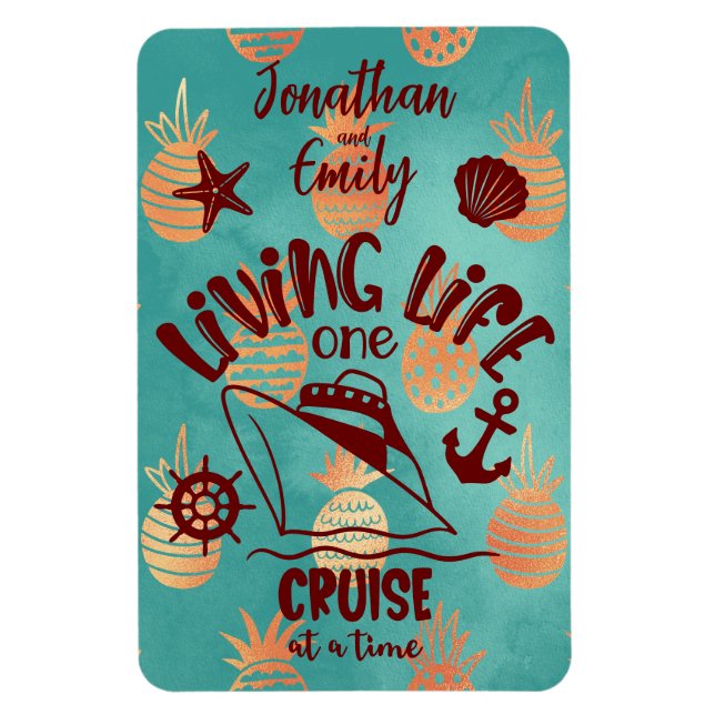 Personlig Living Life One Cruise at a Time Door Magnet (Vertikal)