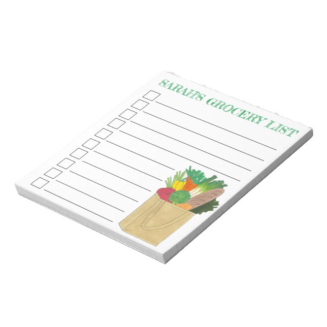 Personlig Livsmedel Food Shopping List Livsmedel Anteckningsblock (Roterad)