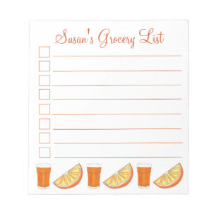 Personlig Livsmedel List Orange Juice Fruit Segce Anteckningsblock