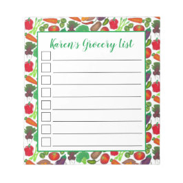 Personlig Livsmedel lista Garden Vegetables Anteckningsblock