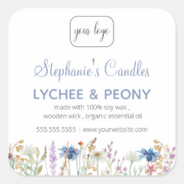 Personlig ljus-etikett | Lägg till din Logotyp Fyrkantigt Klistermärke