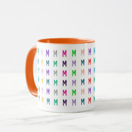 Personlig Ljus och Rolig Barn Färgrik Monogram Mugg