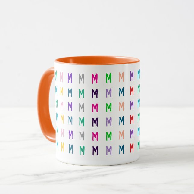 Personlig Ljus och Rolig Barn Färgrik Monogram Mugg (Framsida vänster)