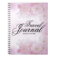 Personlig Ljus rosa Blommigt Travel Journal