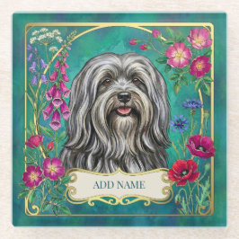 Personlig ljusgrå Lhasa Apso glasunderlägg