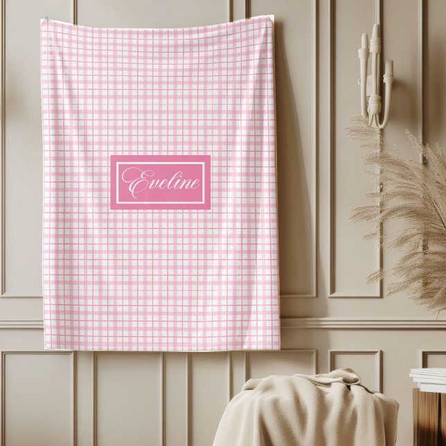 Personlig ljusrosa filt modern klassiker (Personalized Light Pink Blanket Modern Classic Look)