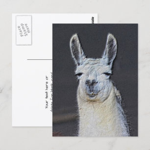 Personlig Llama Ansikts Djur Konst Vykort