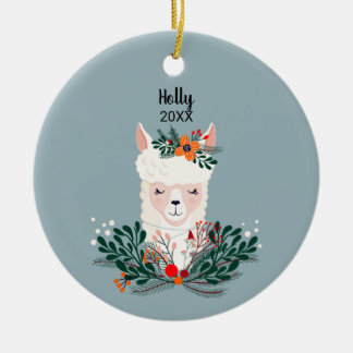 Personlig Llama Ceramic Ornament