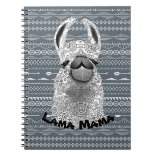 Personlig Llama Mamma Anteckningsbok Med Spiral