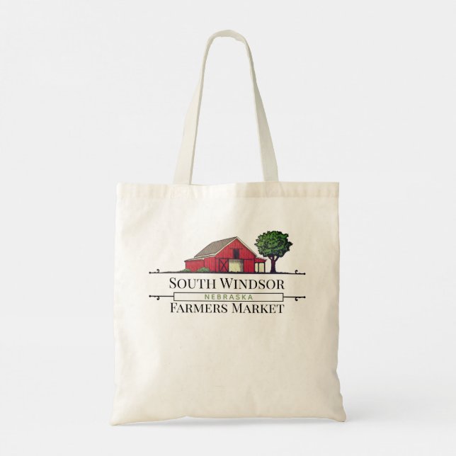 Personlig Local Farmers Market Tote Bag Tygkasse (Baksida)