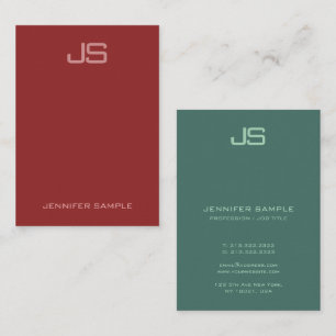 Personlig Lodrät Modern Elegant Monogram Visitkort