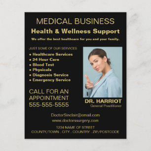 Personlig Logotyp, allmänpraktiserande läkare, sju Flygblad