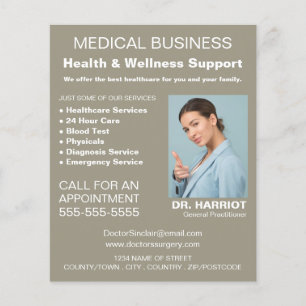 Personlig Logotyp, allmänpraktiserande läkare, sju Flygblad