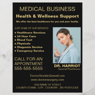 Personlig Logotyp, allmänpraktiserande läkare, sju Reklamblad