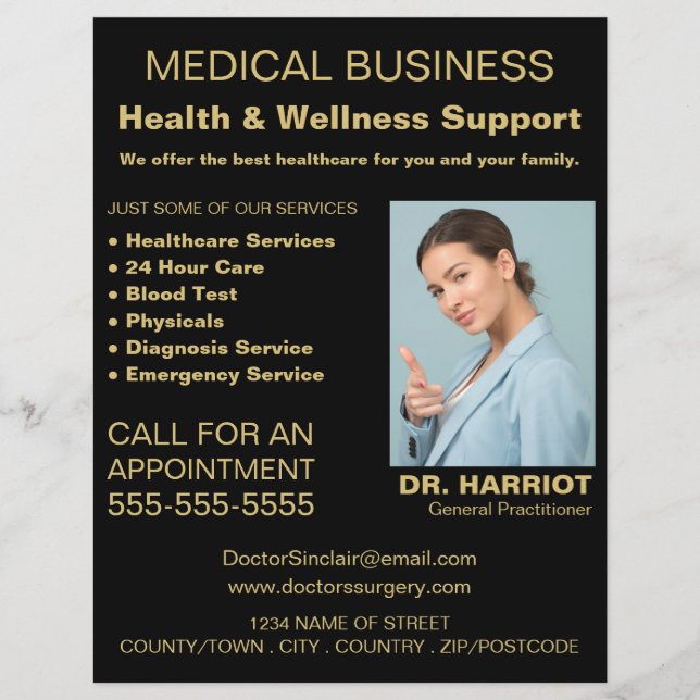 Personlig Logotyp, allmänpraktiserande läkare, sju Reklamblad (Framsidan)