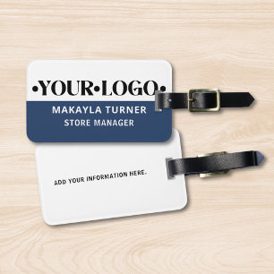 Personlig logotyp blå bagagebricka