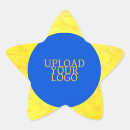 Personlig Logotyp Bright Creamy Gult Stjärnformat Klistermärke