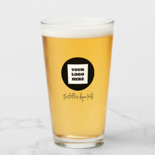 Personlig Logotyp Business Text Black Script Beer Glaskopp