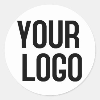 Personlig logotyp designmall på runt klistermärke