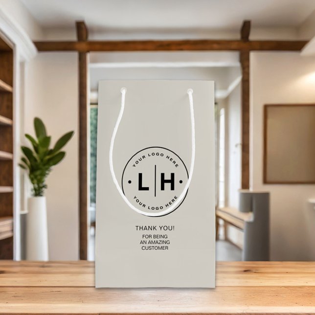 Personlig logotyp för företagsreklam (Personalized Custom Logo QR code Business Gift Bag by MINTIC DESIGN STUDIO)