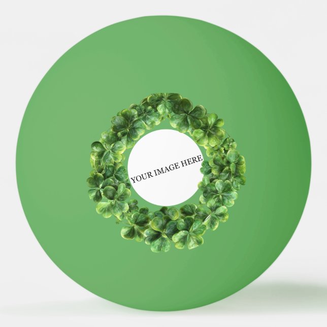 Personlig logotyp för klöver Shamrock-cirkel Pingisboll (Framsidan)