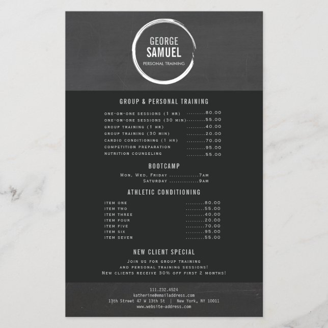 PERSONLIG LOGOTYP FÖR KUSTON CHALK SKETCH FLYGBLAD (Framsidan)