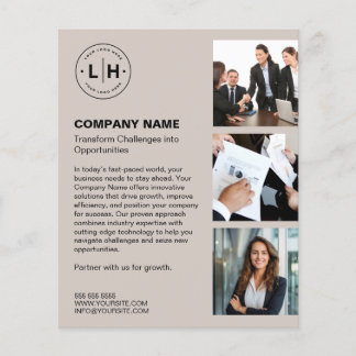 Personlig Logotyp Foto Modern Beige Business Flygblad