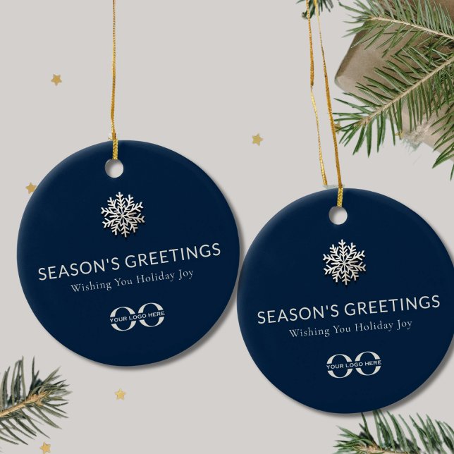 Personlig Logotyp Helgdag Joy Snowflake Ornament (Skapare uppladdad)