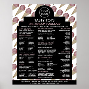 Personlig Logotyp, Ice Cream Parlor Menu Poster