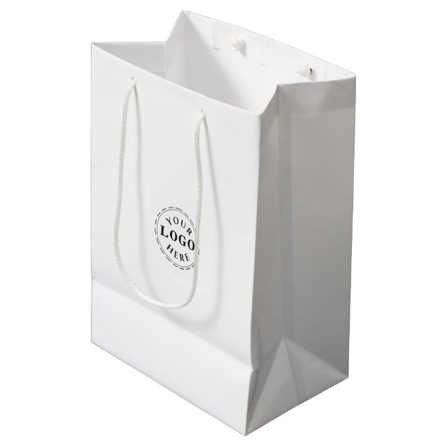 Personlig Logotyp Medium Gift Bag för märkning (Framsidan Vinklad)