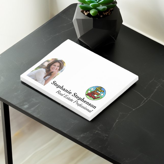 Personlig Logotyp och fotoutforskad Ram Post-it Block (logo photo custom post-it notes)