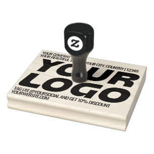 Personlig logotyp och stor returadress text stämpel
