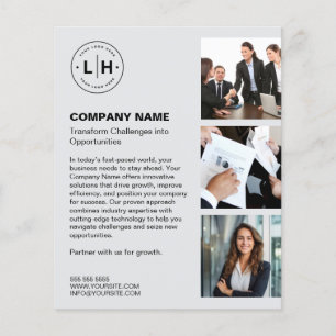Personlig Logotyp Photo Modern Light Grått Busines Flygblad
