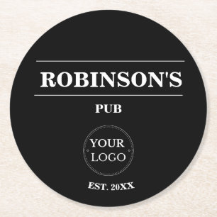 Personlig Logotyp Pub Pub Namn Underlägg Papper Rund