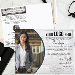 Personlig Logotyp Realtor Broker Real Gods Agent Vykort<br><div class="desc">Höj din riktiga gods marknadsföring-strategi med vårt Personlig Logotyp Realtor Broker Real Gods Agent vykort. Med det här vykortet, som är skräddarsytt särskilt för den upptäckande sfäraren, får du elegant och chic-estetik med redigerbara kalligrafmärken som gör dina uppsökande mer sofistikerade. Den marinblå designen undgår professionalism och tillit, skapar ett varaktigt...</div>