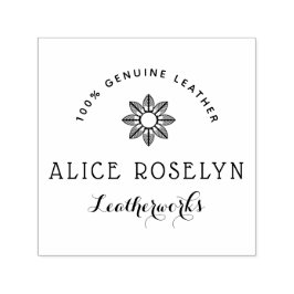 personlig logotyp script leatherworks business självfärgande stämpel