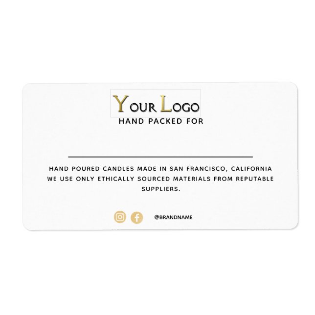 Personlig Logotyp Social Media White Shipping Fraktsedel (Framsidan)